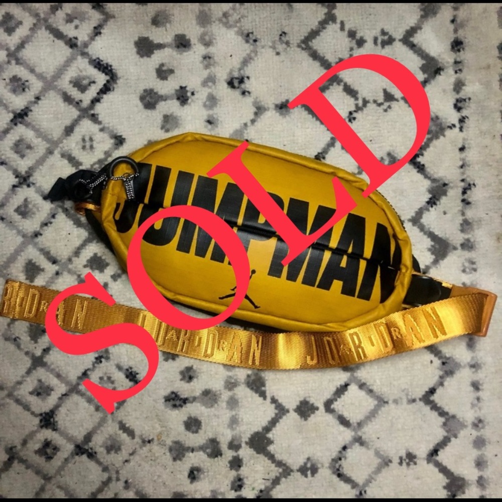 Jordan JUMPMAN Gold zip front huge logo bum bag Fanny Pack